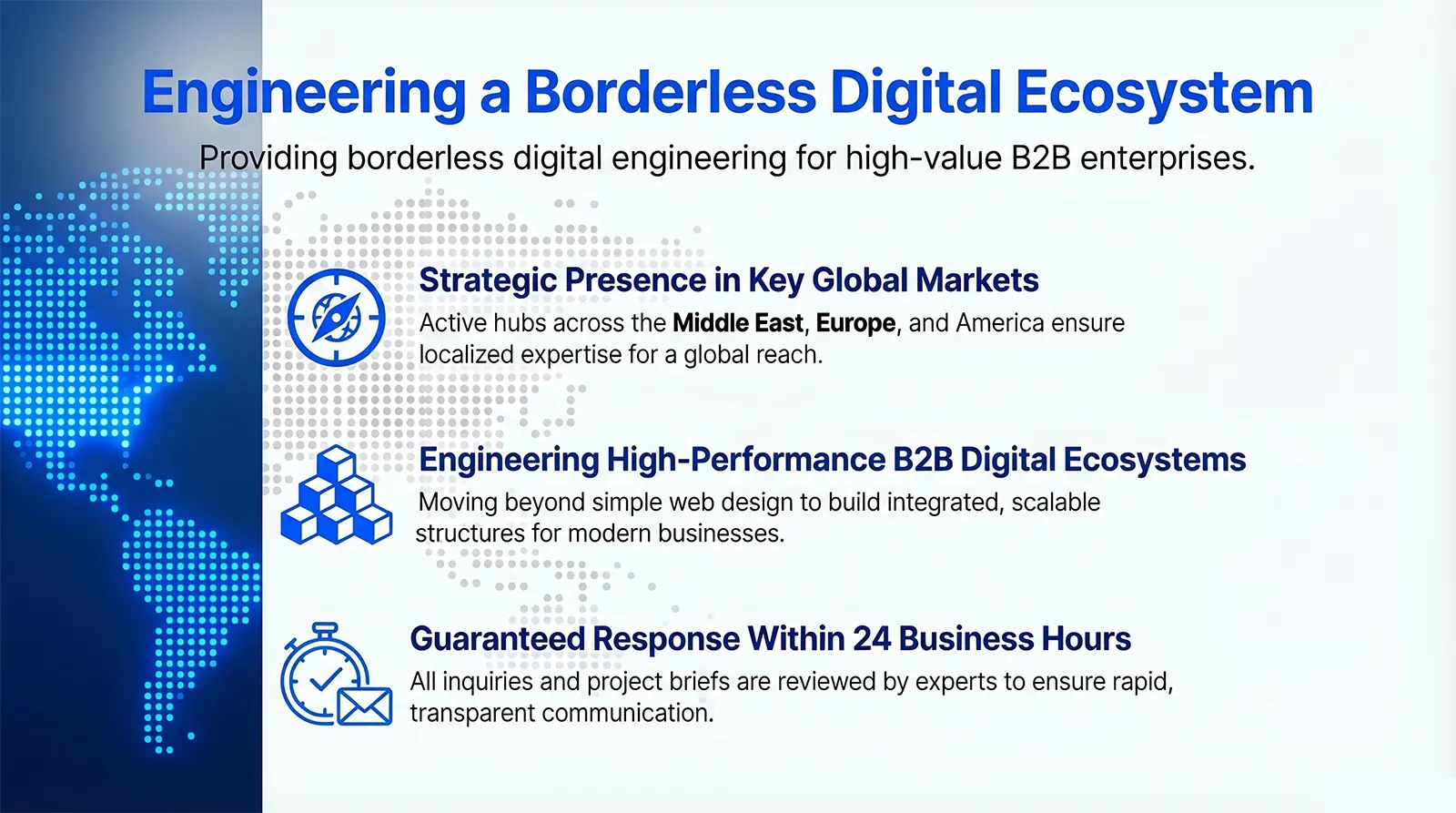 Innowebify global digital engineering services for high-value B2B enterprises in Middle East, Europe, and America.